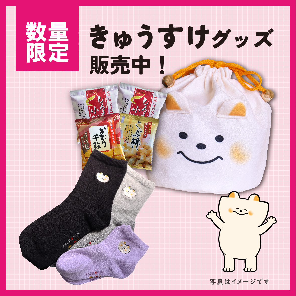 「きゅうすけ」グッズが発売されました｜サムネイル